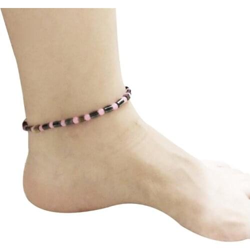 1PC Magnetic Weight Loss Effective Anklet Colorful Black Gallstone Slimming Stimulating Acupoints Therapy Arthritis Pain Relief