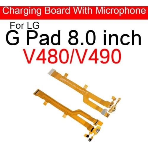 Micro Charger USB Jack Flex Cable For LG G Pad 8.0 V480 V490 Charging Connector USB Charger With Microphone Replacement Repair