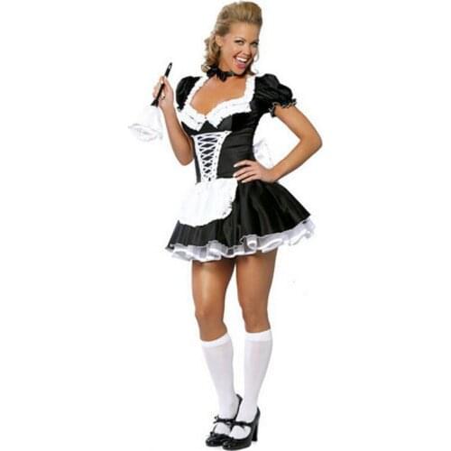 Kawaii Lolita Maid Dress French Milkmaid Costumes Cosplay Sexy Slim Waitress Short Sleeve Mesh Patchwork Bow Uniform Mini Dress