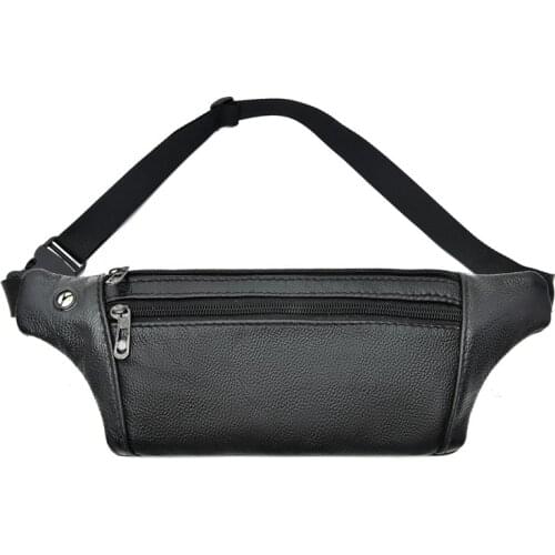 Multi-Function Outdoor Pocket Sports and Leisure Solid Color Full-Grain Leather Single-Shoulder Crossbody Bag Factory Direct