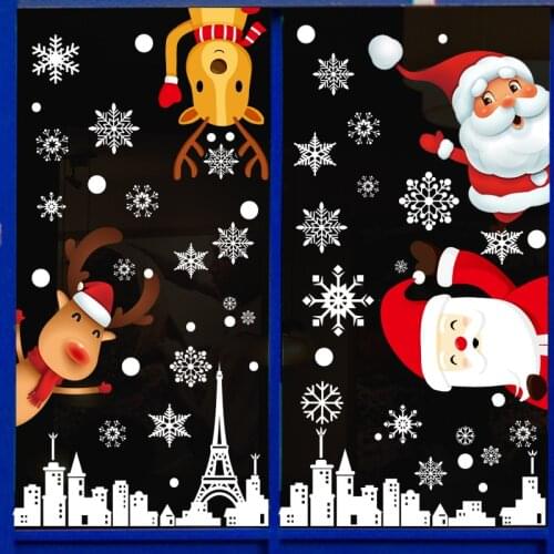Snowflake Stickers Christmas Wall Stickers Removable Decorations for Shop Window Glass Bedroom Decor Wall Decor