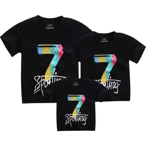 2019 new summer family matching clothes T-shirt quality cotton mother and daughter t-shirt top family matching outfits t shirt