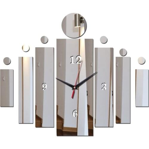 New hot arrival wall clock stickers home decoration acrylic diy Europe design mirror quartz needle watch sticker