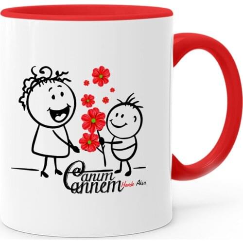 Personalized Dear Mom Red Mug Cup-19
