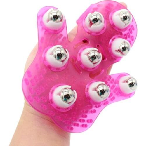 Roller 9 Balls Body Massage Glove Muscle Pain Relief Relax Anti Cellulite Massager For Neck Back Shoulder Buttocks Health Care