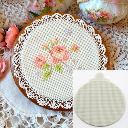 Minsunbak Grid Shape Silicone Fondant Mold Wedding Cake Lace Edge Decoration Mould Chocolate Chip Cookie Baking Tool