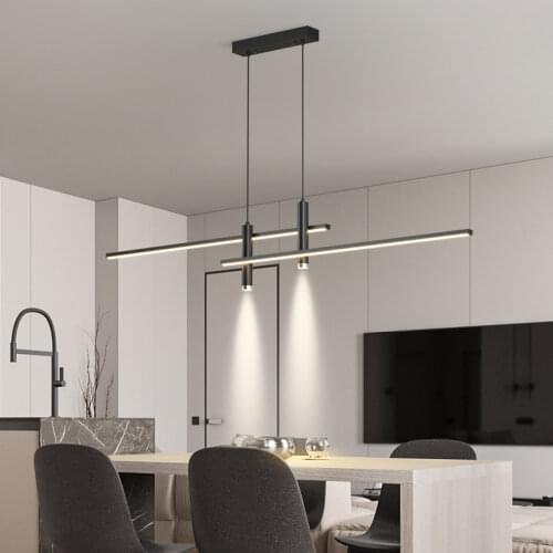 Nordic Dining Table LED Ceiling Chandelier Modern Living Room Designer Office Kitchen Long Lamp Brightness Dimmable Lighting