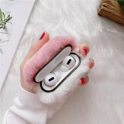 Warm Soft Fur Plush Earphone Case for Airpods 1 2 Fluffy Earphone Protective Cover For Airpods Pro Wireless Headset Cover