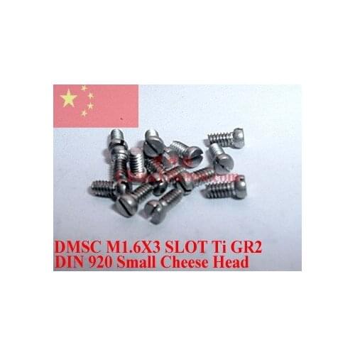 Titanium screws M1.6x3 M1.6x4 M1.6x5 DIN 920 slotted driver 25 PCS Ti GR2
