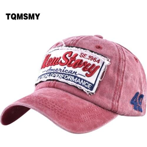 TQMSMY Embroidery 1964 Letter Visor Baseball Cap Men Washed denim cotton Snapback Caps Hat Women Baseball Hat Hip Hop Cap TMBS98