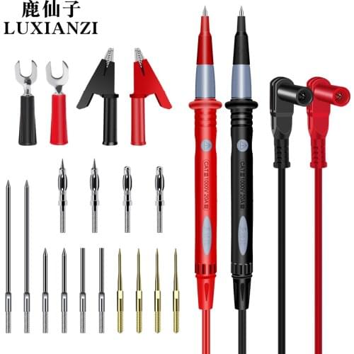 LUXIANZI Universal Probes for Multimeter 10pcs Replaceable Needles Silicone Multimeter Test Leads Kit Multi Meter Tester Pen 20A