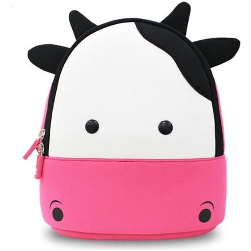 New Arrival Animals Kids Baby Bags Waterproof Kindergarten 3D Cow School Bags For Girls Cute Cartoon School Bags