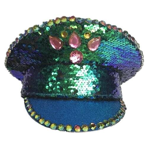 High Quality British Performance Cap Bright Slice Cap Stage Hat Patch Hat Adult Women Green Military Hat For Army Men