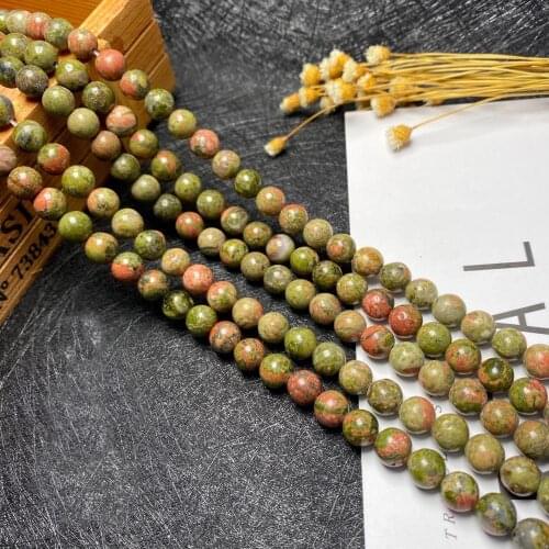 High quality Flower green natural Stone 4mm 6mm 8mm 10mm Beads Pick Size Loose Bead For Making charm bracelets Jewelry 15