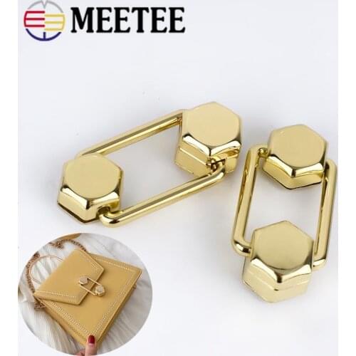 Meetee 2/5pcs 67X21mm High-grade Gold Metal Rotary Locks Clasp Bag Turn Lock Buckle DIY Handbag Luggage Hardware Accessory BF413