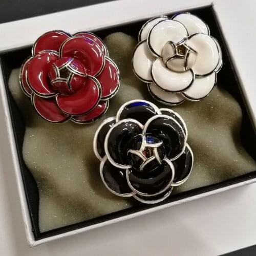 Retro Camellia Flower Pins Brooches For Women Fashion/Boutonniere/Bijuteria Feminina/Jewelery/Broche Fleur hijab Pin
