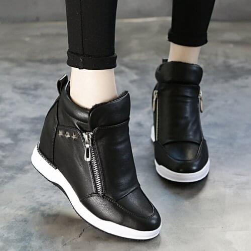 Platform Sneakers Womens Shoes White Zipper New 2021 Autumn Women Casual Shoes Woman Wedge Sneakers For Women Fashion