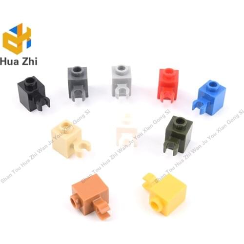 Building Blocks Parts 60475 10PCS Brick Special 1 x 1 with Clip Vertical [Thick U Clip, Solid Stud] LEGOING MOCS Education
