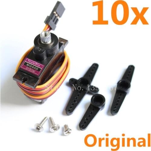 10pcs/ lot Tower Pro MG90D Digital 9g Upgrade MG90S Micro Servo Metal Gear 2.5kg Torque For RC F3A 3D flyer Helicopter Airplane