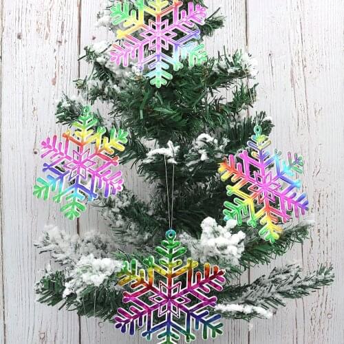 12Pcs10cm Christmas color snowflake pendant decoration home decoration 2021 new year gift christmas tree snowflake party navidad