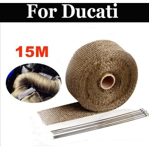 15m Thermal Exhaust Tape Exhaust Pipe Wrap Header Heat For Ducati Hypermotard 1100s Concept Sl500 Sport 1000 St3 St4s Abs Tt1