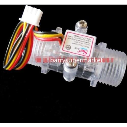 2PCS Water Flow Meter Flowmeter Hall Flow Sensor indicator counter caudalimetro Transparent G1/2 0.5-25L/min 1.2MPa F=6*Q