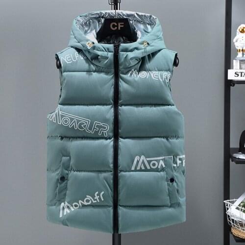 2021 Winter Thick Vest Men Hooded Hat Detachable Sleeveless Jacket Waterproof Male Comfortable And Warm Waistcoat Plus Size 5XL
