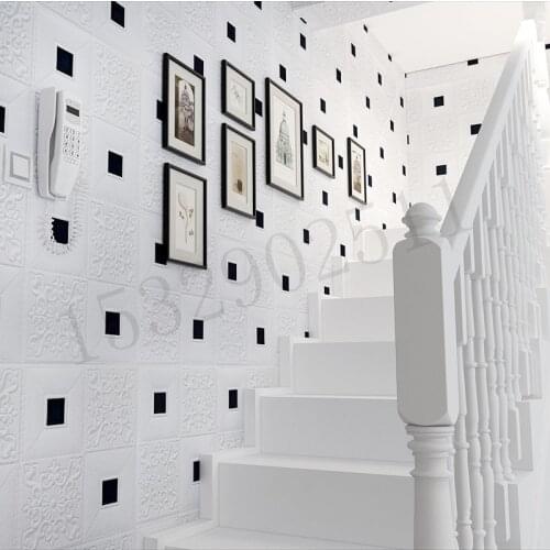 3D Wall Sticker Stereo Ceiling Panel Roof Decor Foam Wallpaper Self-adhesive Waterproof DIY Living Room Decoration TV Background