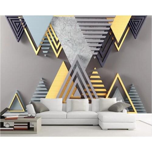 Beibehang Custom wallpaper 3d modern minimalist geometric marble mosaic TV background wall living room bedroom mural