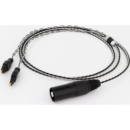 8Core Pure Silver Plated Earphone Cable For Sennheiser HD580 HD600 HD650 HDxxx HD660S HD58x HD6xx