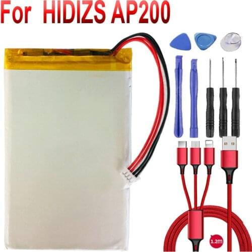 Battery for HIDIZS AP200 Player New Li-Polymer Rechargeable Accumulator Pack Replacement 4 Lines+Connector