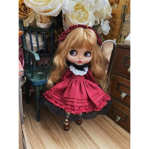 Blythe Dress +hair Decoration/Doll Clothes BJD Clothes for 1/6 Yosd/Blythe/Ob24 Doll Accessories for Reborn Doll Doll Supplies