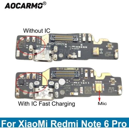 AOCARMO Microphones For Xiaomi Redmi Note 6 Pro Phones