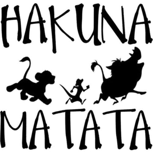 Car Sticker HAKUNA MATATA Lion King Simba Car-Styling PVC Funny Decal for Cars Body Sunscreen Waterproof Stickers Decoration