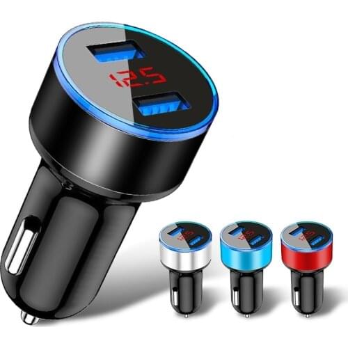 Lovebay LED Display Dual USB Car Charger Universal Mobile Phone Charger Car-Charger for Xiaomi Samsung iPhone 12 mini 11 Pro Max