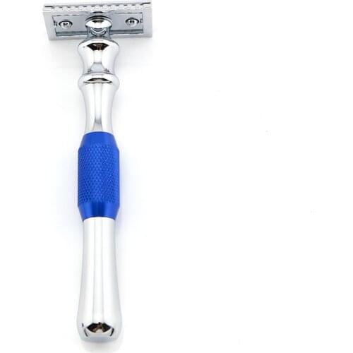 Double Edge Safety Razor Shaving Razor Blue Manual Razor Classic Style 12.7CM Long Handle Wholesale HL6 Lyrebird 8PCS/LOT NEW