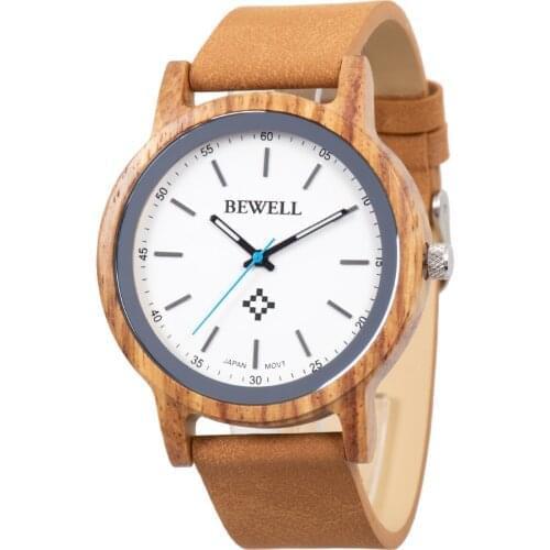 Fastion wood watches with genuine leather straps