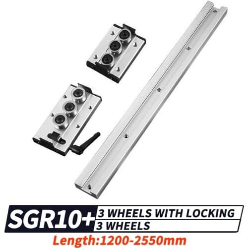 1/2pcs Double axis roller linear guide SGR10 L1200-2550mm+SGB3+lock multi axis core linear Motion slide rail
