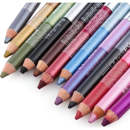 Double-Ended Waterproof Glitter Eyeliner Pencil Colourful Long Lasting Eyeshadow Pen Eye Cosmetics Women Makeup Tools