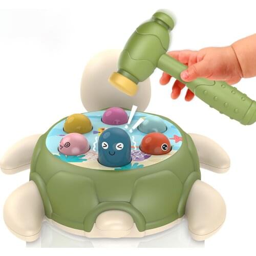 Children Montessori Toddlers Kids Wooden Pounding Turtle-Shaped Hitting Toy Early Educational Set Gifts Toy Pounding Toy Set