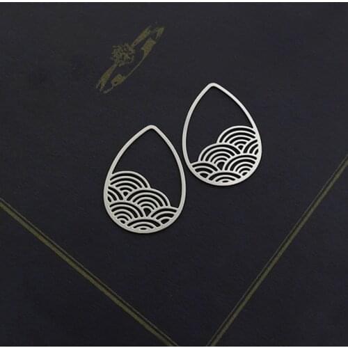 Making Jewelry Findings Cloud Stainless Steel Bead Metal Pendant Cut Titanium Steel Teardrop Charm For DIY Necklace Earrings