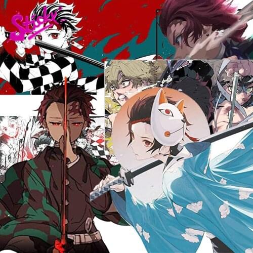 STICKY Demon Slayer Tanjiro Poster Anime Car Sticker Decal DecorMotorcycle Off-road Sticker Laptop Decal Vinyl