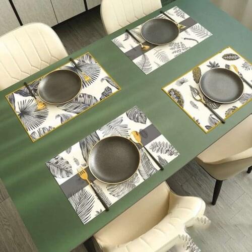 Table Mats Flower Bird Cotton Placemat Fashion Style Fabric Napkins Simple Design Kitchen Tool