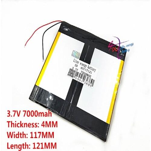 3.7V 7000mAH 40117121 Polymer lithium ion Liter energy battery for Universal Li-ion tablet pc 8 inch 9 10