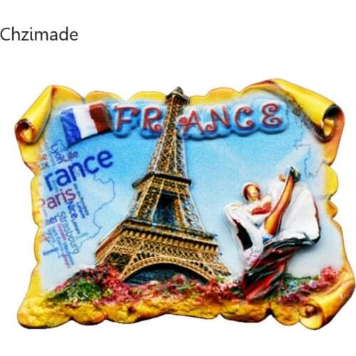 Lychee Life 1Pcs Paris Towel Pattern Fridge Magnet Cartoon Resin Refrigerator Sticker DIY Handmade Home Decoration