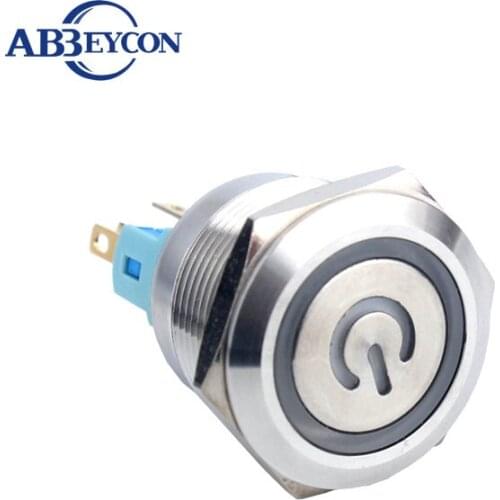30mm momentary ring power logo led light illuminated 12V led power push button switch no latching led power carved switch