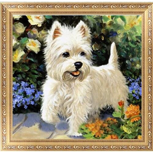 DIY 5D Diamond Embroidery Dog Animal Cross Stitch Kit Painting Home Decor 30cm*30cm -Y102