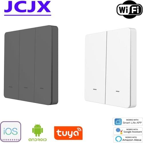 JCJX LSW05 Wifi Wall Touch Switch Smart Light Switch 1/2/3 Gang Tuya Smart Life Smart life Home Support Alexa Google Home EU