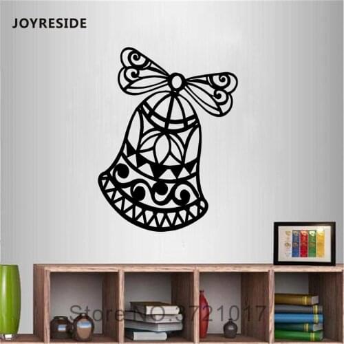 JOYRESIDE Christmas bells Wall Holiday Decals Vinyl Sticker Interior Home living Room Playroom Decoration Design Art Mural A1548