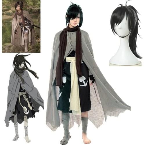 New Janpnese Anime Dororo Cosplay Costume Hyakkimaru Kimono Cosplay Costume Halloween Carnival Party Men Cloak Costume Full Set